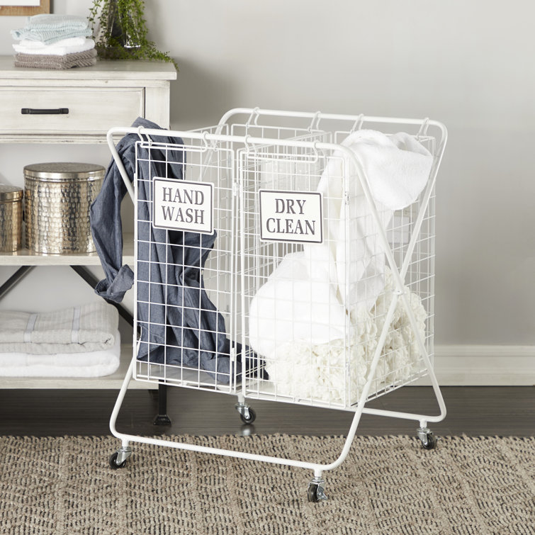 Laundry basket discount cart on wheels